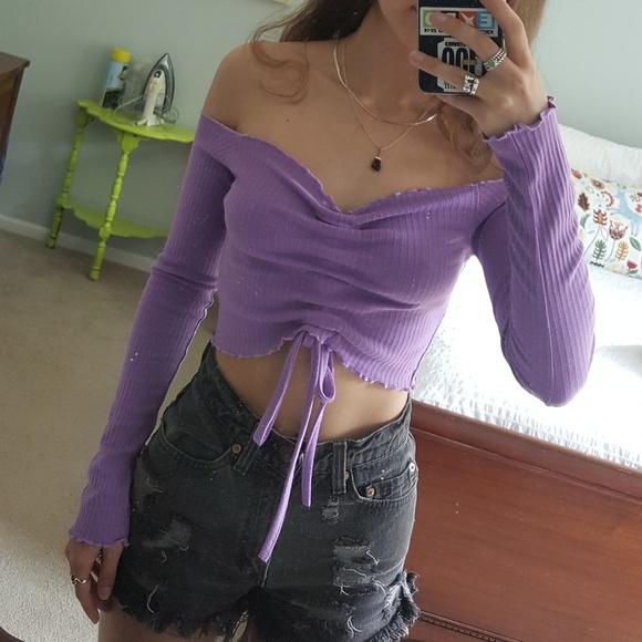 Missguided Tops - Missguided Lavendar Crop Top